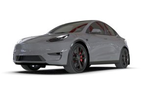 Tesla Model Y Mud Flaps - Rally Armor - UR Series, Metallic Black Logo - Black - `20-`26 Tesla Model Y Mud Flaps - Rally Armor - UR Series, Metallic Black Logo - Black - `20-`26